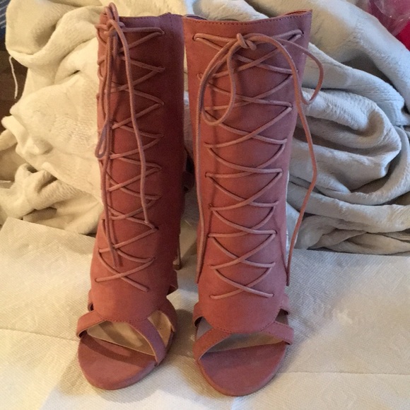 Shoe Dazzle Shoes - Dusty Blush Spike Heels